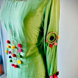 Traditional Punjabi Green Sharara Suit - Exhibitio